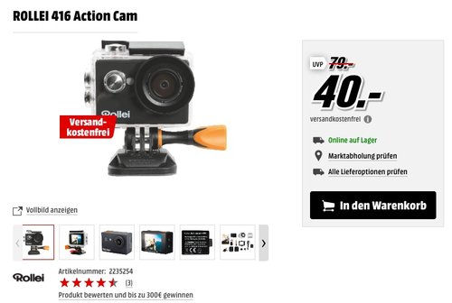Rollei Actioncam 416 - Full HD Video Auflösung - jetzt 38% billiger
