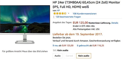 HP 24er (T3M80AA) 60,45cm (24 Zoll) Monitor  - jetzt 13% billiger HP 24er (T3M80AA) 60,45cm (24 Zoll) Monitor  - jetzt 13% billiger