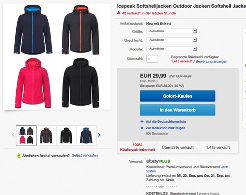 ICEPEAK Damen Lucy Softshell Jacket - jetzt 32% billiger
