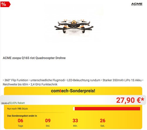 zoopa Q 165 riot Race-Quadro Drohne - jetzt 30% billiger zoopa Q 165 riot Race-Quadro Drohne - jetzt 30% billiger
