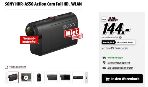 SONY HDR-AS50 Action Cam Full HD - jetzt 19% billiger SONY HDR-AS50 Action Cam Full HD - jetzt 19% billiger