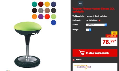 Topstar SI69G22 Sitzhocker, Sitness 20 - jetzt 21% billiger