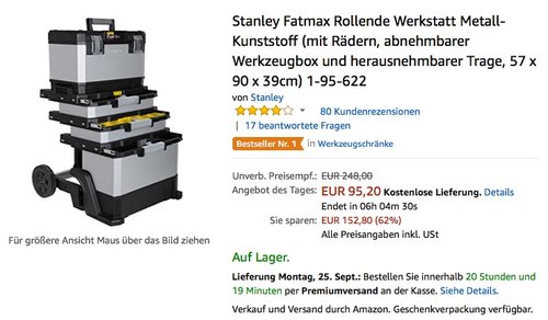 Stanley Fatmax Rollende Werkstatt Metall-Kunststoff - jetzt 15% billiger Stanley Fatmax Rollende Werkstatt Metall-Kunststoff - jetzt 15% billiger