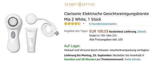 Clarisonic Elektrische Gesichtsreinigungsbürste Mia 2 - jetzt 23% billiger