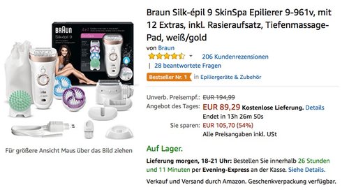 Braun Silk-épil 9 SkinSpa Epilierer 9-961v, mit 12 Extras - jetzt 20% billiger
