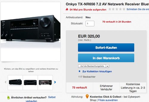 Onkyo TX-NR656 7.2 AV Netzwerk Receiver - jetzt 18% billiger