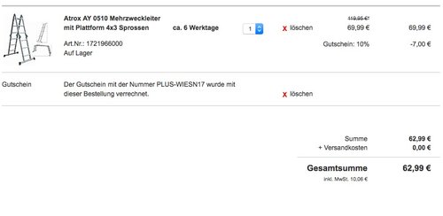 Alu-Vielzweckleiter 4x3 Sprossen - jetzt 21% billiger Alu-Vielzweckleiter 4x3 Sprossen - jetzt 21% billiger