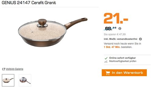 GENIUS 24147 Cerafit Granit Bratpfanne 28cm - jetzt 58% billiger