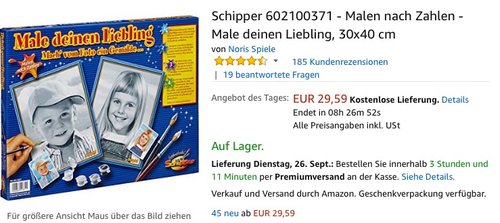 Schipper 602100371 - Malen nach Zahlen - Male deinen Liebling, 30x40 cm - jetzt 14% billiger Schipper 602100371 - Malen nach Zahlen - Male deinen Liebling, 30x40 cm - jetzt 14% billiger