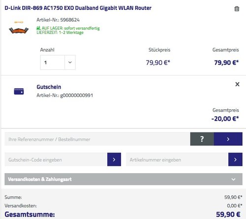 D-Link DIR-869 AC1750 EXO Dualband Gigabit Router - jetzt 22% billiger