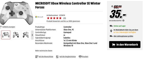 MICROSOFT Xbox Wireless Controller SE Winter Forces - jetzt 35% billiger