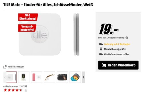 Tile Mate - Key Finder. Phone Finder. Finder für Alles - jetzt 53% billiger Tile Mate - Key Finder. Phone Finder. Finder für Alles - jetzt 53% billiger
