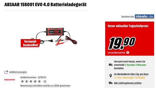 ABSAAR 158001 EVO 4.0 Batterieladegerät - jetzt 40% billiger