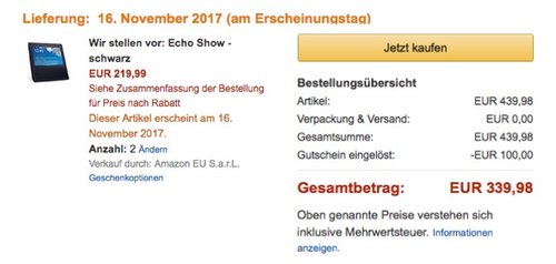 2 x Echo Show - schwarz - jetzt 23% billiger 2 x Echo Show - schwarz - jetzt 23% billiger