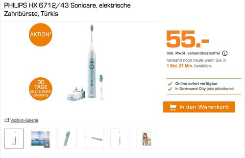Philips Sonicare Healthy White HX6712/43 elektrische Schallzahnbürste - jetzt 24% billiger