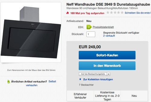 Neff DSE 3949 S Dunstabzugshaube - jetzt 14% billiger