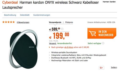 Harman/Kardon Onyx Lautsprechersystem: - jetzt 34% billiger