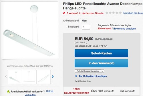 Philips Lirio, LED-Pendelleuchte "Avance" 3-flg. - jetzt 16% billiger Philips Lirio, LED-Pendelleuchte "Avance" 3-flg. - jetzt 16% billiger