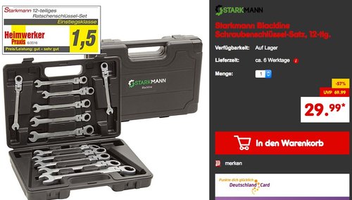 STARKMANN Blackline Werkzeug Gabelschlüssel mit Ratschenfunktion 12tlg - jetzt 30% billiger STARKMANN Blackline Werkzeug Gabelschlüssel mit Ratschenfunktion 12tlg - jetzt 30% billiger