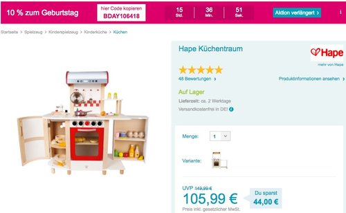 Hape Küchentraum - jetzt 10% billiger Hape Küchentraum - jetzt 10% billiger