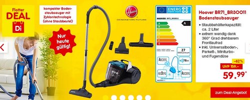 Hoover BR71_BR30 Bodenstaubsauger ohne Beutel - jetzt 14% billiger