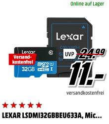 LEXAR Micro-SDHC Micro-SDHC, 32 GB, 95 MB/s - jetzt 31% billiger
