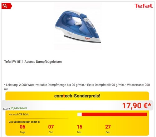 Tefal FV1511 Access Dampfbügeleisen - jetzt 25% billiger
