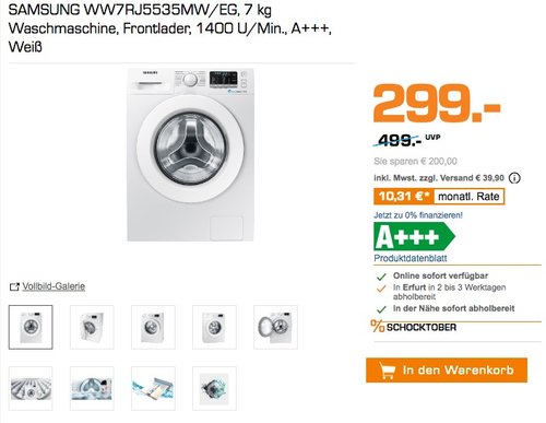 SAMSUNG WW7RJ5535MW/EG Waschmaschine - jetzt 30% billiger SAMSUNG WW7RJ5535MW/EG Waschmaschine - jetzt 30% billiger