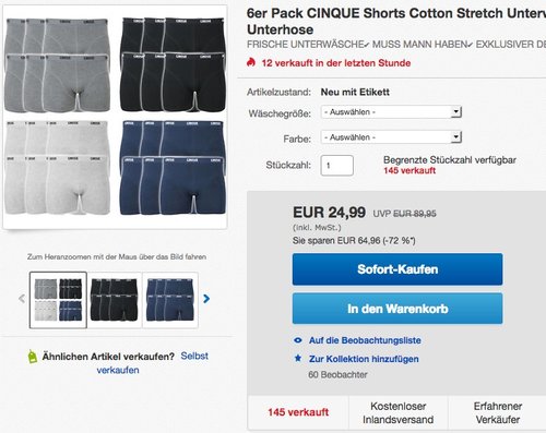 6er Pack CINQUE Herren Boxershorts - jetzt 42% billiger 6er Pack CINQUE Herren Boxershorts - jetzt 42% billiger