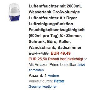 Mpow Luftentfeuchter mit 2000mL Wassertank - jetzt 34% billiger Mpow Luftentfeuchter mit 2000mL Wassertank - jetzt 34% billiger