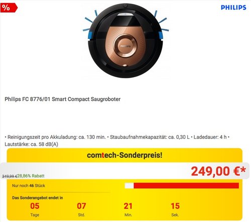 Philips FC 8776/01 Smart Compact Saugroboter - jetzt 26% billiger