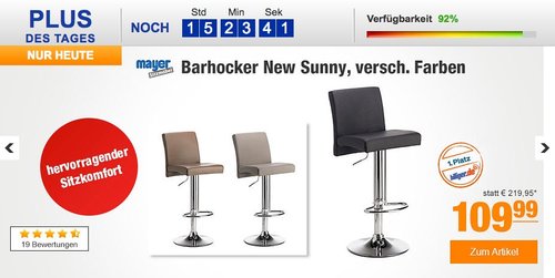 Mayer Barhocker Tresenhocker NEW SUNNY - jetzt 10% billiger
