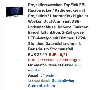 Projektionswecker, TopElek FM Radiowecker - jetzt 45% billiger Projektionswecker, TopElek FM Radiowecker - jetzt 45% billiger
