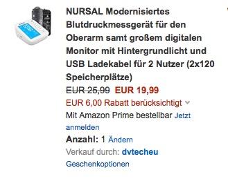 NURSAL Modernisiertes Blutdruckmessgerät für den Oberarm - jetzt 23% billiger