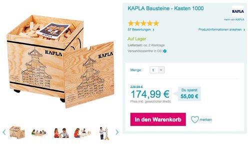 KAPLA Bausteine 1000er BOX - jetzt 7% billiger KAPLA Bausteine 1000er BOX - jetzt 7% billiger
