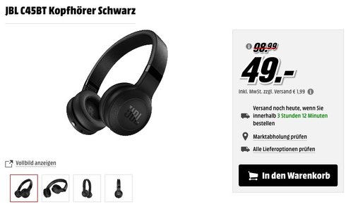 JBL E45BT On-Ear Bluetooth Kopfhörer  - jetzt 26% billiger
