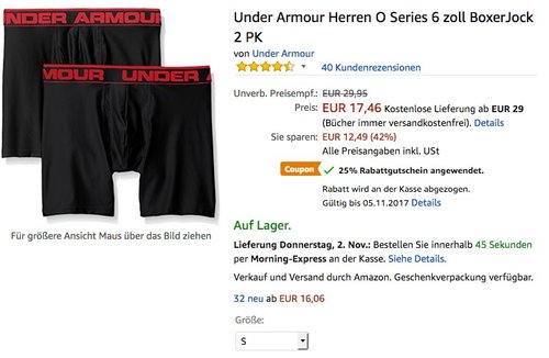 Under Armour Sportswear Herren Unterhose - jetzt 25% billiger Under Armour Sportswear Herren Unterhose - jetzt 25% billiger