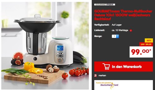 GOURMETmaxx Thermo-Multikocher Deluxe 10in1 - jetzt 23% billiger GOURMETmaxx Thermo-Multikocher Deluxe 10in1 - jetzt 23% billiger
