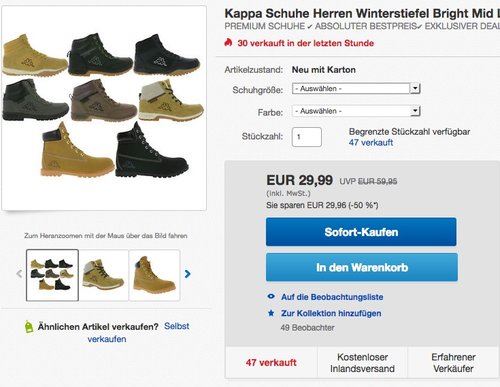 Kappa Herren Winterboots - jetzt 25% billiger