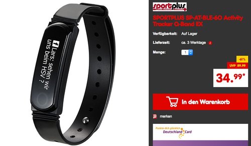 SportPlus Q-Band EX Activity Tracker - jetzt 22% billiger SportPlus Q-Band EX Activity Tracker - jetzt 22% billiger