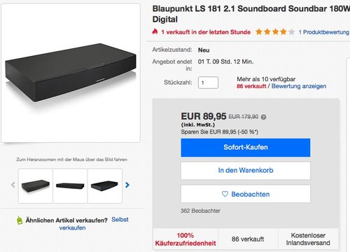 Blaupunkt LS 181 2.1 Soundboard mit integriertem Subwoofer - jetzt 10% billiger Blaupunkt LS 181 2.1 Soundboard mit integriertem Subwoofer - jetzt 10% billiger