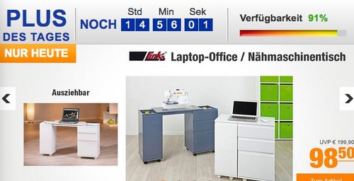 Link's Laptop-Office / Nähmaschinentisch - jetzt 28% billiger Link's Laptop-Office / Nähmaschinentisch - jetzt 28% billiger