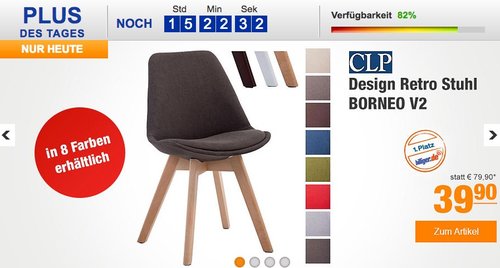 Design Retro Stuhl BORNEO V2 - jetzt 10% billiger Design Retro Stuhl BORNEO V2 - jetzt 10% billiger