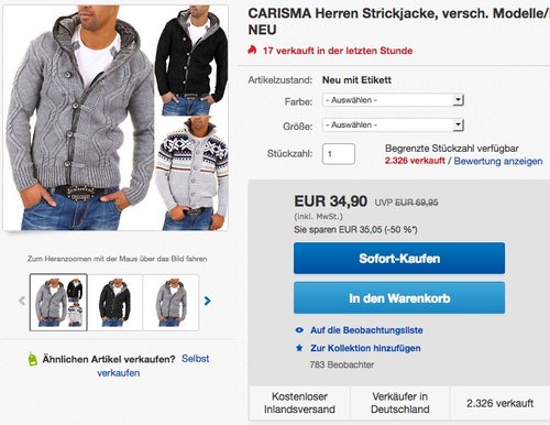 CARISMA Herren Grobstrickjacke - jetzt 30% billiger CARISMA Herren Grobstrickjacke - jetzt 30% billiger