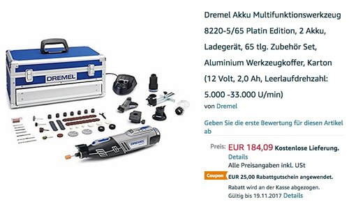 Dremel 8200-5/65 Platin-Edition Akku Multifunktionswerkzeug - jetzt 14% billiger