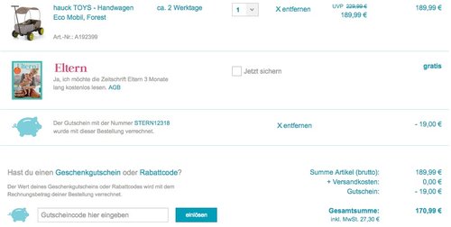 Hauck Eco Mobil Transportwagen - jetzt 17% billiger Hauck Eco Mobil Transportwagen - jetzt 17% billiger