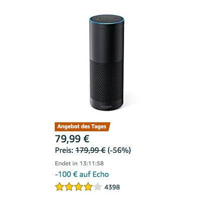 Amazon Echo, Schwarz (Vorherige Generation) - jetzt 20% billiger Amazon Echo, Schwarz (Vorherige Generation) - jetzt 20% billiger
