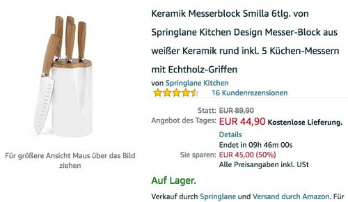 Keramik Messerblock Smilla 6tlg - jetzt 10% billiger