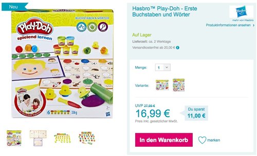 Hasbro Play-Doh Erste Buchstaben und Wörter - jetzt 9% billiger Hasbro Play-Doh Erste Buchstaben und Wörter - jetzt 9% billiger