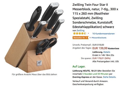 Zwilling Twin Four Star II Messerblock - jetzt 25% billiger